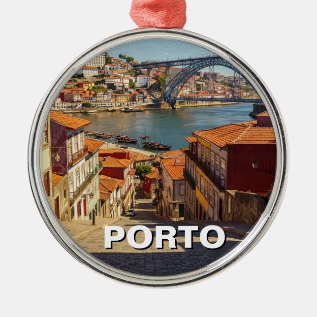 Porto Portugal Travel Metal Ornament (Front)