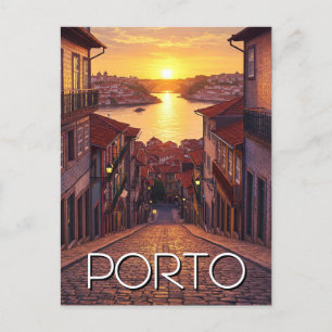 Porto Portugal Travel Sunset Postcard