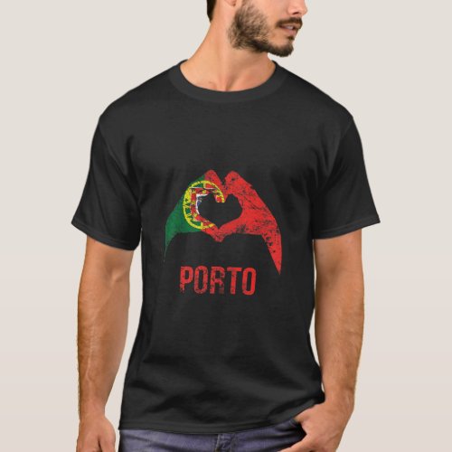 Porto Portuguese City Love Vintage Portugal Flag   T_Shirt