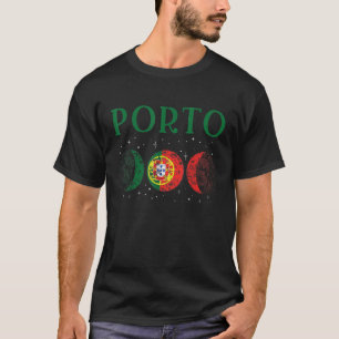 Porto Portuguese City Retro Portugal Flag 2 T-Shirt