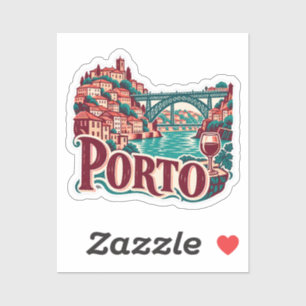 Porto Ribeira Bridge Wine Portuguese Travel Art Sticker