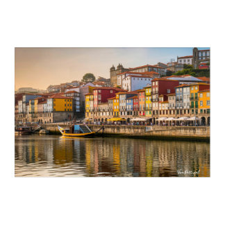 Porto Ribeira Sunset Wall Art – Colorful Waterfron