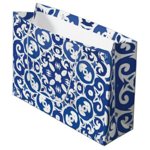 Porto Royale Blue Baroque Elegant Mediterranean  Large Gift Bag