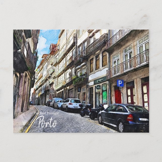 Porto Streets Portugal  Postcard (Front)