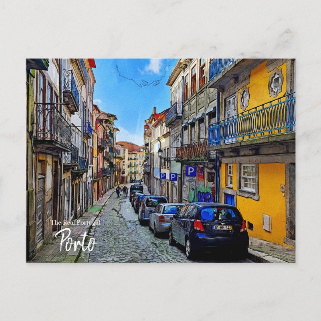 Porto Streets Portugal Postcard (Front)