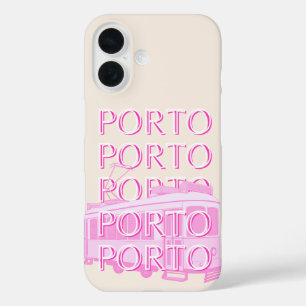 Porto Travel Art, Portugal Travel Art, Pink iPhone 16 Case