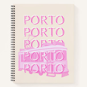 Porto Travel Art, Portugal Travel Art, Pink Notebook