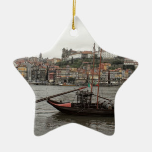 Porto waterfront, Portugal Ceramic Ornament