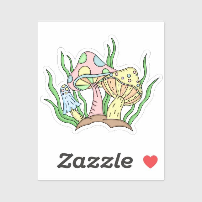 Portobello Mushroom Cute Pastel   Sticker (Sheet)