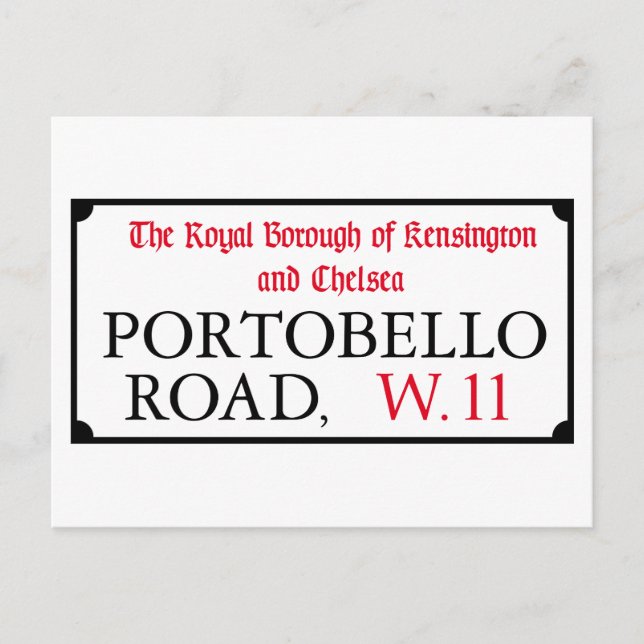Portobello Road, London Street Sign Postcard (Front)