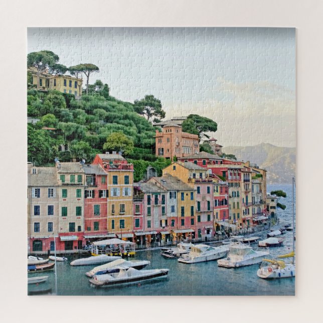 Portofino Harbor - Summer in Italy - 20x20 inch Jigsaw Puzzle (Vertical)