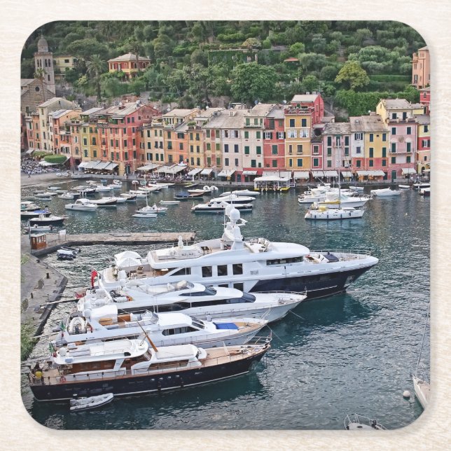 Portofino, Italy - Italian Harbor Village- Coaster (Front)
