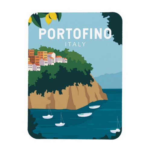 Portofino Italy Retro Travel Art Vintage Magnet
