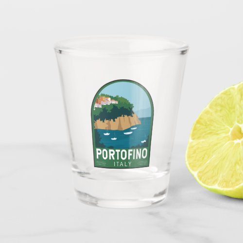 Portofino Italy Retro Travel Art Vintage Shot Glass