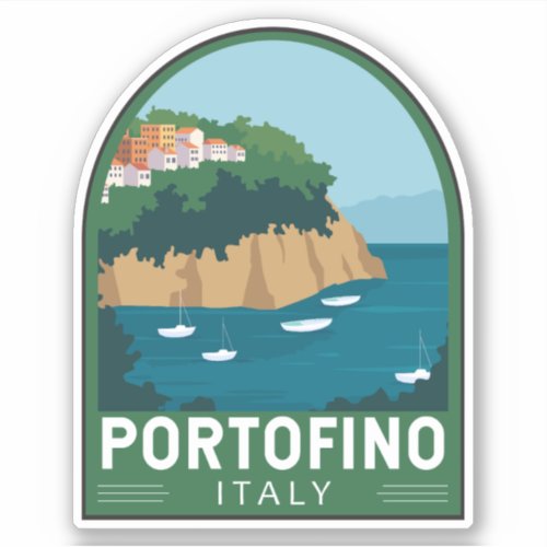 Portofino Italy Retro Travel Art Vintage Sticker