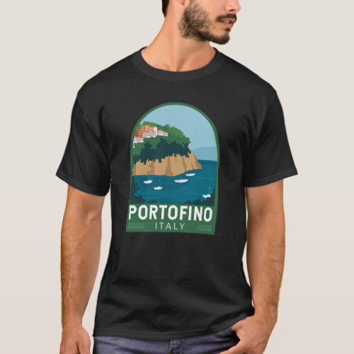 Portofino Italy Retro Travel Art Vintage T_Shirt