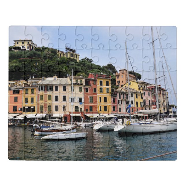Portofino Italy Scenic Harbor Acrylic Jigsaw Puzzle (Puzzle Horizontal)
