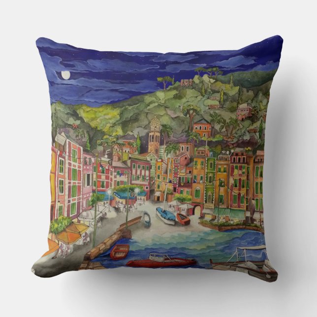 Portofino, Italy Throw Pillow (Front)