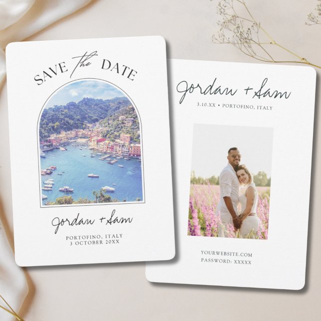 Portofino Italy Wedding Save the Date Invitation (Portofino Save the Date)
