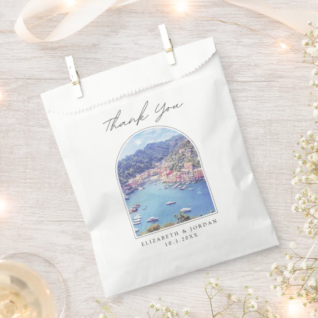 Portofino Wedding Italy Photo Thank You Favor Bag (Clipped)
