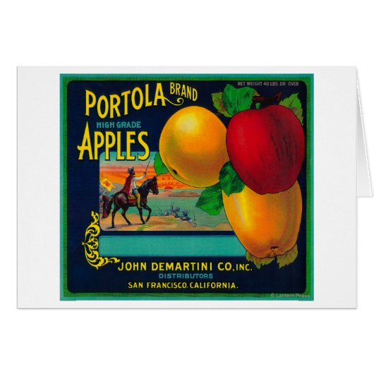 Portola Apple Crate Label Cards (Front Horizontal)