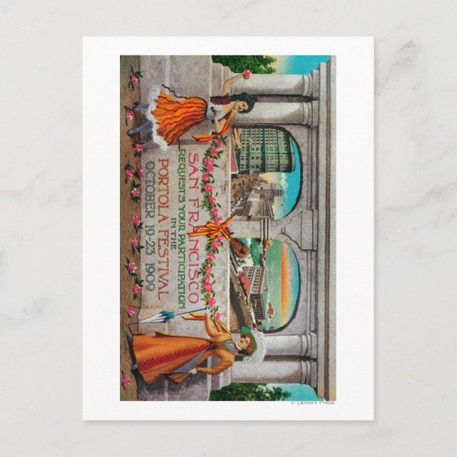Portola Festival Advertisment (women) Postcard (Front)