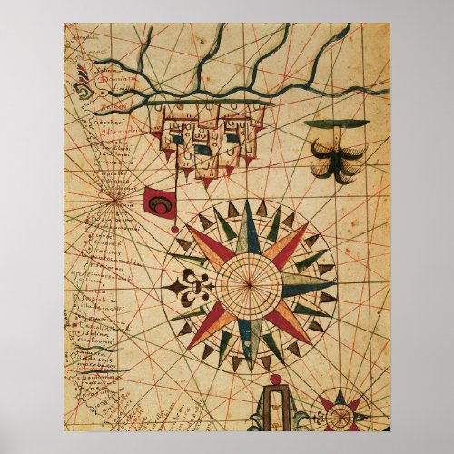 Portolan Chart  Map of Cairo Egypt