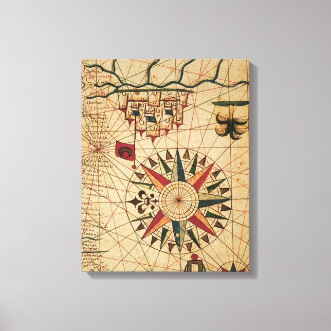 Portolan Chart | Map of Cairo, Egypt Canvas Print (Front)