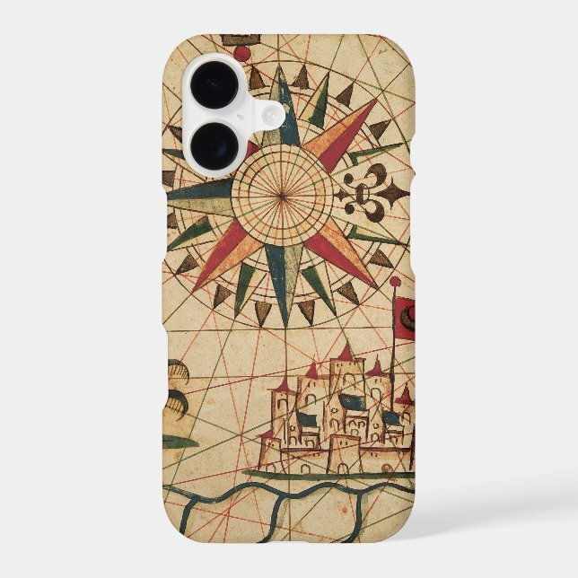Portolan Chart | Map of Cairo, Egypt Iphone Case (Back)