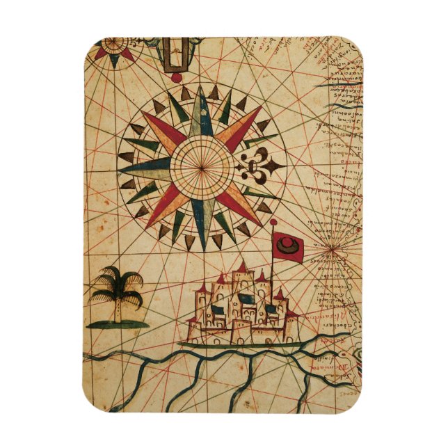 Portolan Chart | Map of Cairo, Egypt Magnet (Vertical)