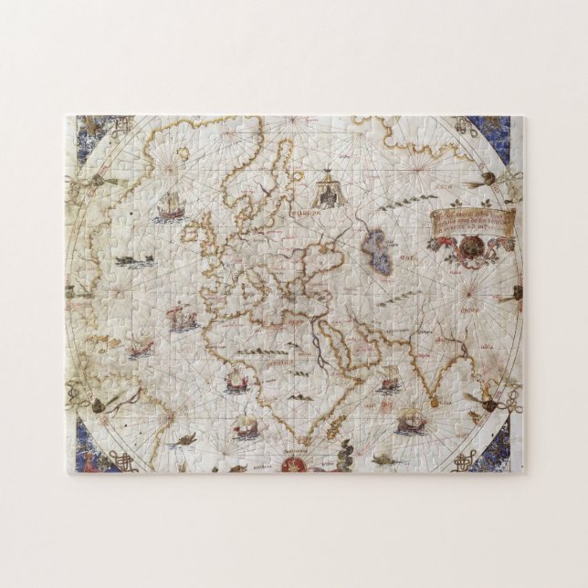 Portolan Chart of the World | 1519 Jigsaw Puzzle (Horizontal)