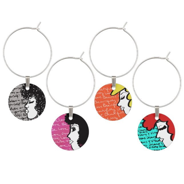 PortraDoodle Inspire Wine Charms (Staggered)