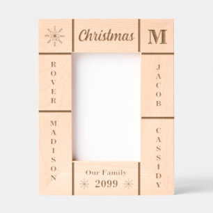 Portrait 4x6 Christmas Our Family Personalized Engraved Frames