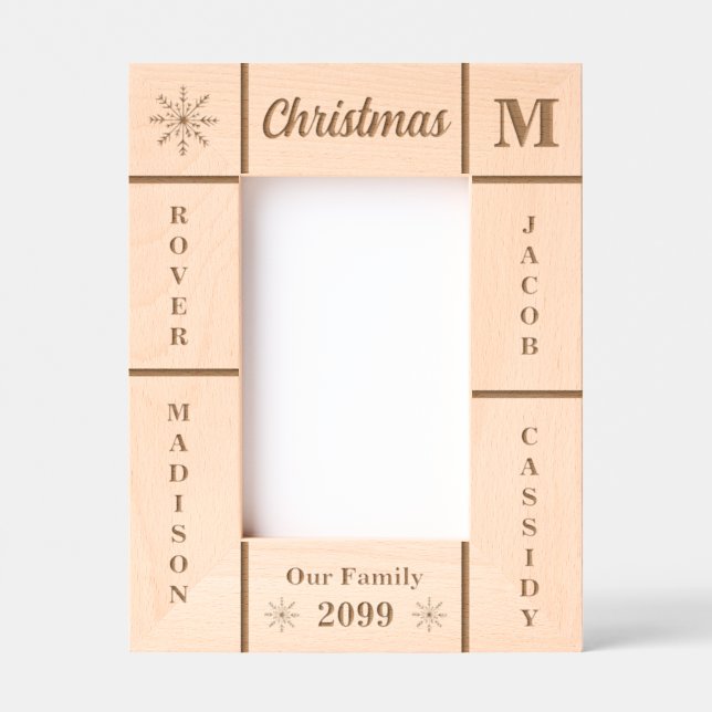 Portrait 4x6 Christmas Our Family Personalized Engraved Frames (Front)