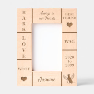 Portrait 4x6 Pet Memorial Angel Dog Name Year Engraved Frames