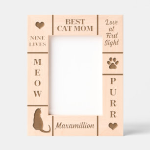 Portrait 5x7 BEST Cat MOM Ever Custom Name Engraved Frames