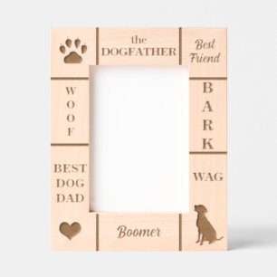 Portrait 5x7 BEST Dog DAD Ever Custom Name Engraved Frames