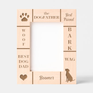 Portrait 5x7 BEST Dog DAD Ever Custom Name Engraved Frames