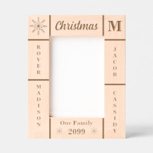 Portrait 5x7 Christmas Our Family Personalized Engraved Frames
