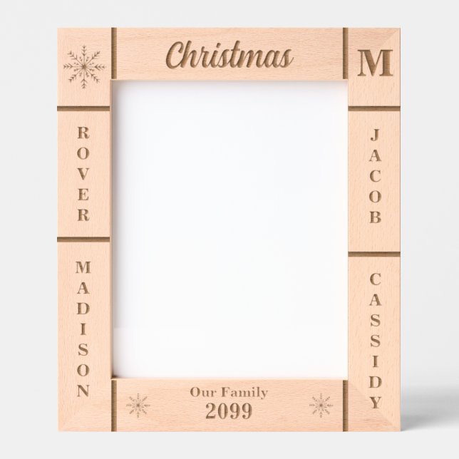 Portrait 8x10 Christmas Our Family Personalized Engraved Frames (Front)