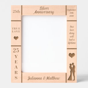 Portrait 8x10 Silver 25th Wedding Anniversary Engraved Frames