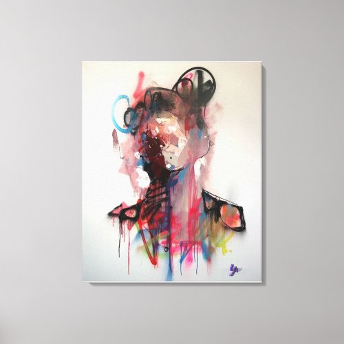 portrait abstraction watercolor art decor  ca canvas print