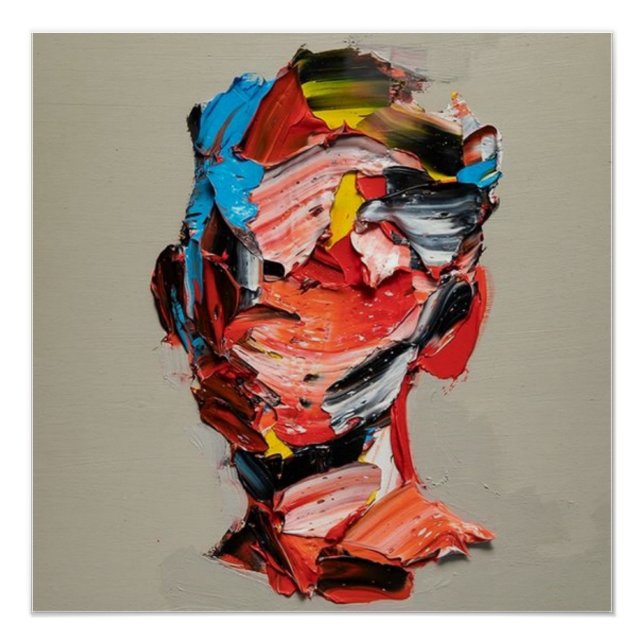 portrait, abstraction, watercolor, art poster (Front)