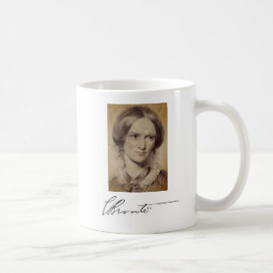 Portrait and signature of Charlotte Brontë Coffee Mug