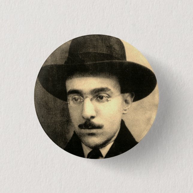 Portrait and Signature of Fernando Pessoa Button (Front)