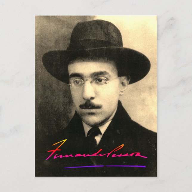 Portrait and Signature of Fernando Pessoa Postcard (Front)