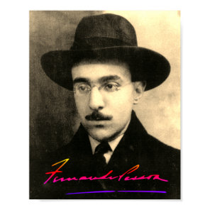 Portrait and Signature of Fernando Pessoa Poster
