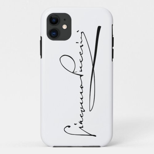 Portrait and Signature of Giacomo Puccini iPhone 11 Case