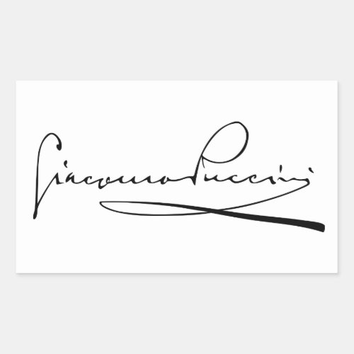 Portrait and Signature of Giacomo Puccini Rectangular Sticker