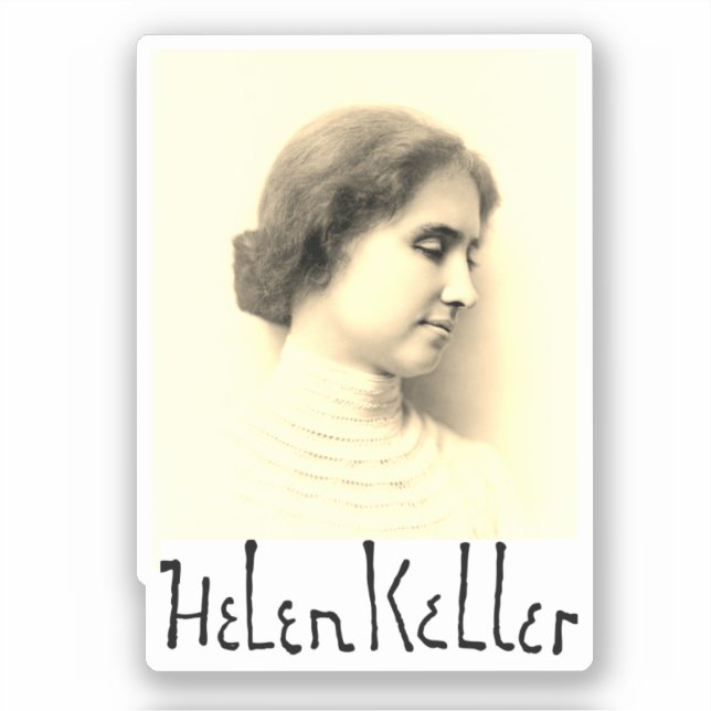 Portrait and signature of Hellen Keller Sticker (Front)